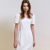 タックディテールリネンドレス(White)