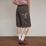 Check Applique Half Pants