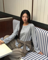 Soft Layered Frill Long Sleeve T-Shirt