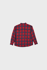 シルバーボタンチェックシャツ RED