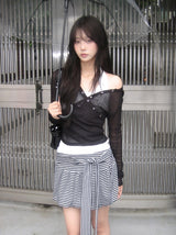 Walkin Stripe Balloon Ribbon Mini Skirt