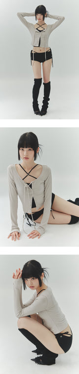 LOWER CARDIGAN beige