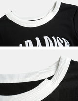 Paradise Side Cutting Cropped T-Shirt