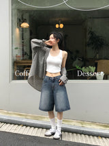 [BELLIDE MADE] コットンバミューダデニムパンツ