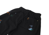 color painting side tuck sweat pants (black)