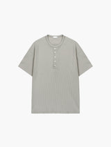 スウィートワッフルヘンリーネック半袖 (3 color)