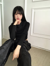 Bloomer draped slim crop hooded sweatshirt