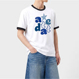 Essential Standard Short-Sleeve Ringer T-Shirt Alpha Appliqué White