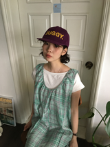 Houndstooth check midi dress (2color)