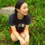 (w) スタンプクロップTシャツ / Navy