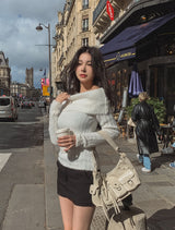 Bianca off-shoulder wool knit