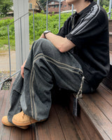 DRASLOW TRACK WIDE DENIM PANTS