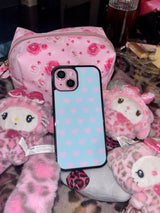 Sweet hearts phone case (mint) - black glass - magsafe