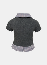 Morris Check Trim Knit Top