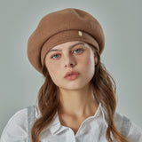 VA Oval-Metal Wool Beret  / Camel