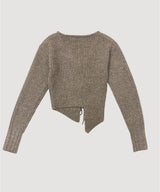 ASYMMETRIC COLOR KNIT CARDIGAN