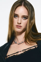 NO.569 [SILVER] CRYSTAL BALL NECKLACE