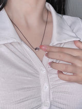 stainless steel Simple gemstone white crystal string necklace