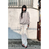 レースコンビブーツカットパンツ