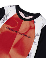 ブロックドグラフィック LS Tシャツ_ レッド
