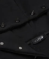 PATCH STUDDED HOOD ZIP-UP (BLACK)
