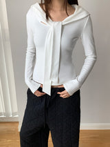 Shoulder Strap Soft Long Sleeve Tee