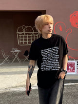スクエアフレームレタリング半袖Tシャツ 3C