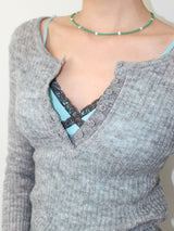 BUTTON SLIM KNIT