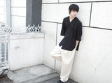 [DOJINOI] LINEN WIDE PANTS OATMEAL