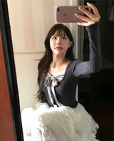 ノウズリボンディープスリムトップ