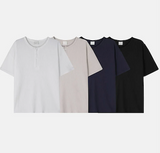 [Unisex] ワッフルヘンリーネックハーフスリーブ (4color)