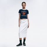 サンフラワークロップリンガーTシャツ_ネイビー
