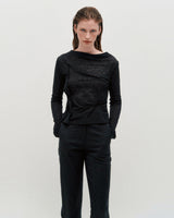 DOZI - Draped Jersey Top _BEIGE