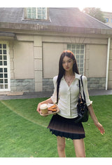 ドットタイVネックカラーシャツ