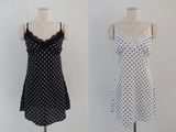 SATIN DOT LACE BUSTIER MINI DRESS (WHITE, BLACK 2COLORS!)
