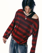 [0058] Lettering Stripe Knit (Red)