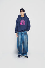 24FW ハンドスケッチベアフーディーネイビー