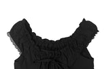 Borin Frill Lace Ribbon Layered Sleeveless Blouse
