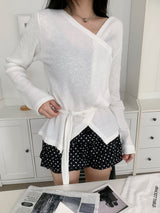 Lauren Ribbed Strap Long Sleeve Wrap (4 Colors)