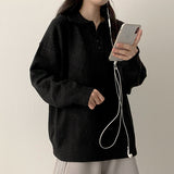Uniting Loose Fit Color Wool Collar Knitwear
