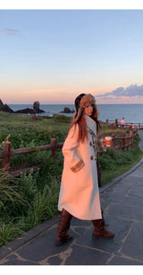 Celebrity toggle checkered long coat