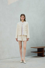 CHERISH TWEED JACKET / WHITE