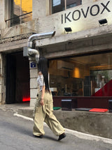 string low-rise cargo pants