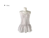 Cower Strap Layered See-through One Piece