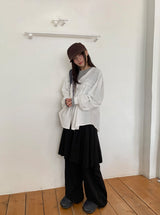 26SS★ [BAONHAUS]ランメルバンディングレイヤードスカートパンツ