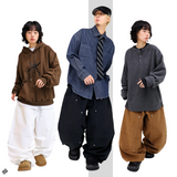 Real wide double-knee pocket pants