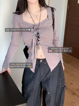 Holy Square Ribbon Corset Long Sleeve T-shirt