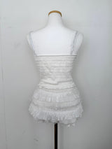 1519. White frill 2pc