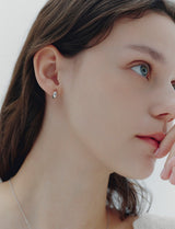 26SS★ H Edition Silver Off-Drop Hoop Earrings