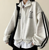 Dove Line Belt Track Two Way High Neck Zip-Up [Fleece]